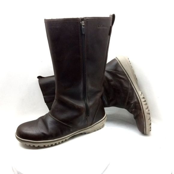L.L. Bean Shoes - Women's Carrabassett Waterproof Boots 12"Zip Brown Size 9.5